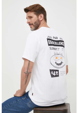 Boss Orange Памучна тениска BOSS в бяло с принт - Pepit.bg