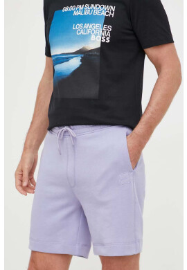 Boss Orange Памучен къс панталон BOSS BOSS CASUAL в лилаво - Pepit.bg