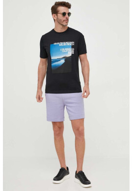 Boss Orange Памучен къс панталон BOSS BOSS CASUAL в лилаво - Pepit.bg