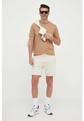 Boss Orange Памучен къс панталон BOSS BOSS CASUAL в бежово - Pepit.bg