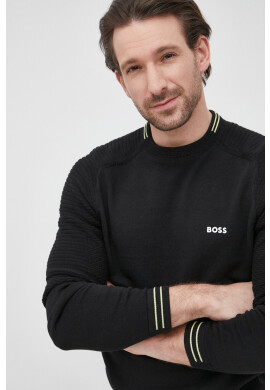 Boss Памучен пуловер Athleisure мъжки в сиво - Pepit.bg