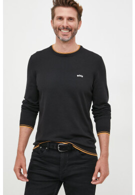 Boss Green Памучен пуловер BOSS Boss Athleisure мъжки в черно от лека материя - Pepit.bg
