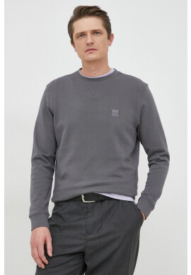 Boss Orange Памучен суичър BOSS BOSS CASUAL в синьо с качулка с изчистен дизайн - Pepit.bg