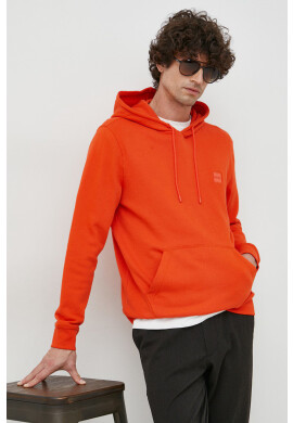 Boss Orange Памучен суичър BOSS CASUAL в черно с изчистен дизайн - Pepit.bg
