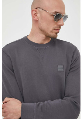 Boss Orange Памучен суичър BOSS BOSS CASUAL в сиво с апликация - Pepit.bg