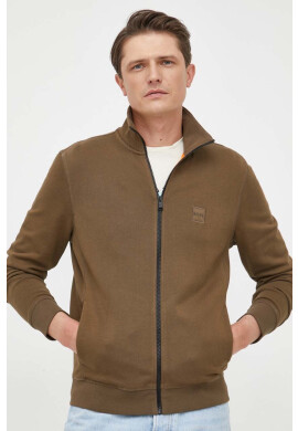 Boss Orange Памучен суичър BOSS CASUAL в сиво с изчистен дизайн - Pepit.bg