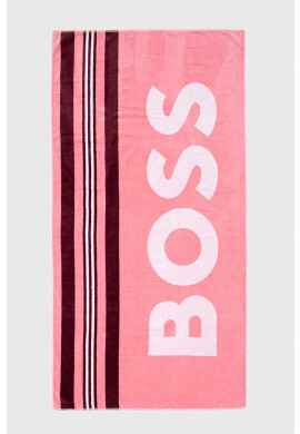 Boss Памучна кърпа в розово - Pepit.bg