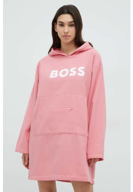 Boss Памучна кърпа в розово - Pepit.bg