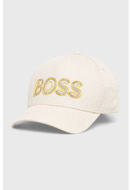 Boss Green Памучна шапка BOSS Boss Athleisure в бежово с принт - Pepit.bg