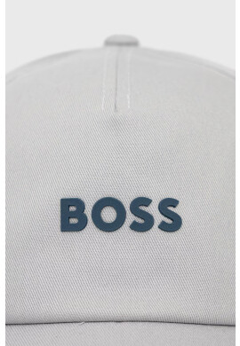 Boss Orange Памучна шапка BOSS Casual в сиво с апликация - Pepit.bg