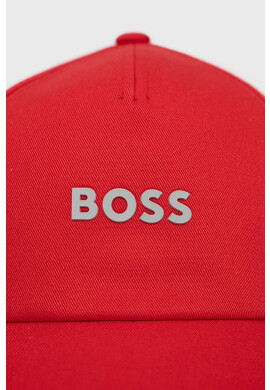Boss Orange Памучна шапка BOSS Casual в червено с апликация - Pepit.bg