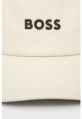 Boss Orange Памучна шапка BOSS Boss Casual в бежово с апликация - Pepit.bg