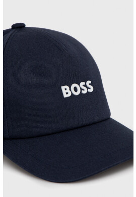 Boss Orange Памучна шапка BOSS Boss Casual в тъмносиньо с апликация - Pepit.bg