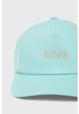 Boss Orange Памучна шапка BOSS Casual в зелено с апликация - Pepit.bg