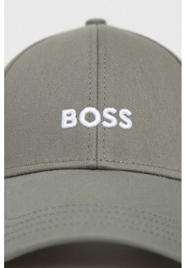 Boss Памучна шапка с козирка в тюркоазено с апликация - Pepit.bg