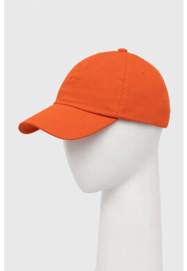 Boss Orange Памучна шапка с козирка BOSS в оранжево с изчистен дизайн - Pepit.bg