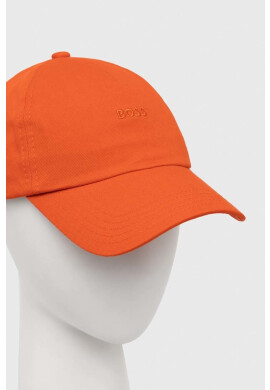 Boss Orange Памучна шапка с козирка BOSS в оранжево с изчистен дизайн - Pepit.bg