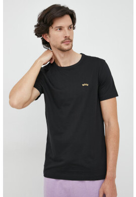 Boss Green Памучна тениска BOSS Boss Athleisure в черно с изчистен дизайн - Pepit.bg