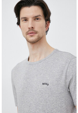 Boss Памучна тениска ATHLEISURE в сиво с изчистен дизайн - Pepit.bg