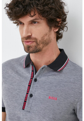 Boss Green Памучна тениска BOSS BOSS ATHLEISURE в сиво с изчистен дизайн - Pepit.bg