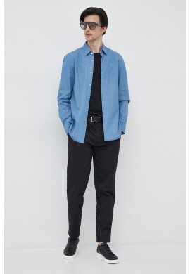 Boss Памучна тениска ATHLEISURE в черно с изчистен дизайн - Pepit.bg