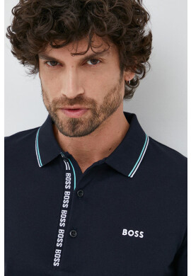 Boss Green Памучна тениска BOSS BOSS ATHLEISURE в тъмносиньо с изчистен дизайн - Pepit.bg