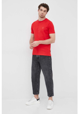 Boss Orange Памучна тениска Boss Boss Casual в червено с апликация - Pepit.bg