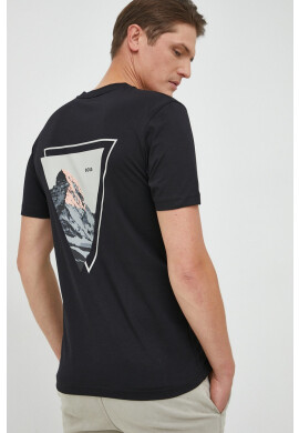 Boss Orange Памучна тениска BOSS Boss Casual в оранжево с апликация - Pepit.bg