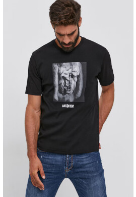 Boss Памучна тениска Casual в черно с принт - Pepit.bg