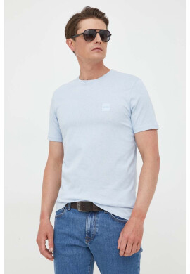 Boss Orange Памучна тениска BOSS BOSS CASUAL в черно с изчистен дизайн - Pepit.bg