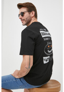 Boss Orange Памучна тениска BOSS в черно с принт - Pepit.bg