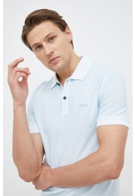 Boss Orange Памучна тениска с яка BOSS Boss Casual с изчистен дизайн - Pepit.bg