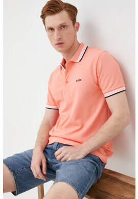 Boss Памучна тениска с яка Athleisure - Pepit.bg