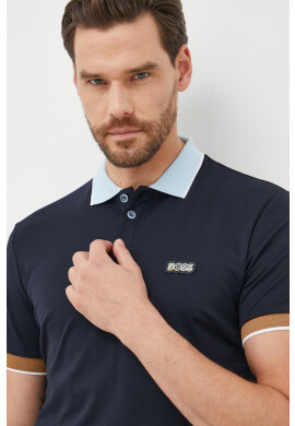 Boss Памучна тениска с яка Athleisure - Pepit.bg