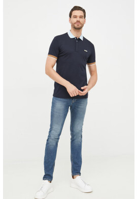 Boss Памучна тениска с яка Athleisure - Pepit.bg