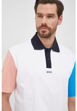 Boss Памучна тениска с яка Casual - Pepit.bg