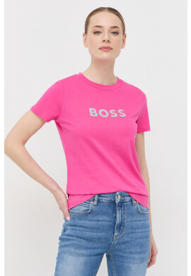 Boss Памучна тениска x Alica Schmidt в розово - Pepit.bg