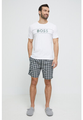 Boss Пижама мъжка в зелено с десен - Pepit.bg