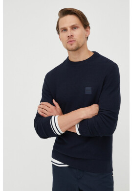 Boss Orange Пуловер с кашмир BOSS Casual мъжки в тъмносиньо от лека материя - Pepit.bg