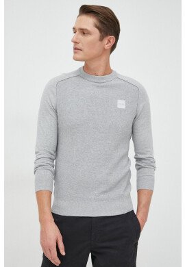 Boss Orange Пуловер с кашмир BOSS Casual мъжки в сиво от лека материя - Pepit.bg