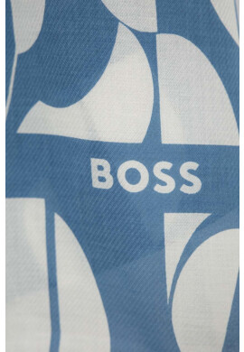 Boss Шал дамски в синьо с десен - Pepit.bg