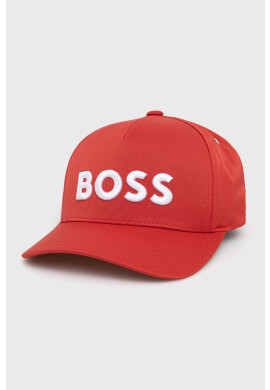 Boss Шапка в червено с апликация - Pepit.bg