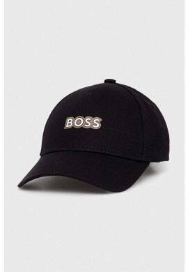 Boss Шапка с козирка в черно с принт - Pepit.bg