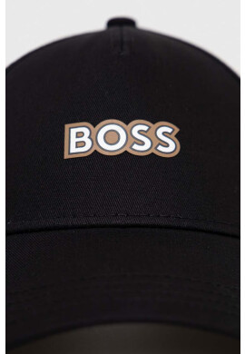 Boss Шапка с козирка в черно с принт - Pepit.bg