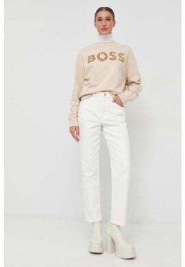 Boss Суичър в бежово с апликация - Pepit.bg