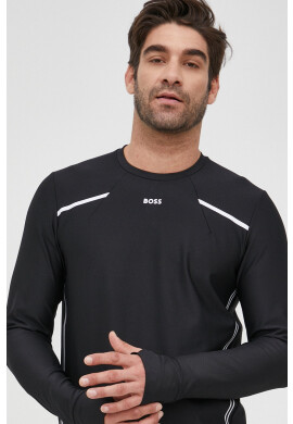 Boss Суичър Athleisure мъжки в меланж на черно - Pepit.bg