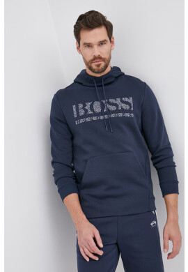 Boss Суичър Athleisure мъжки в меланж на тъмносиньо - Pepit.bg