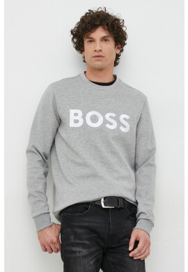 Boss Green Суичър BOSS в сиво с апликация - Pepit.bg