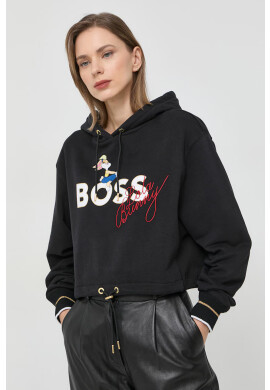 Boss Суичър x Looney Tunes в черно с качулка с принт - Pepit.bg