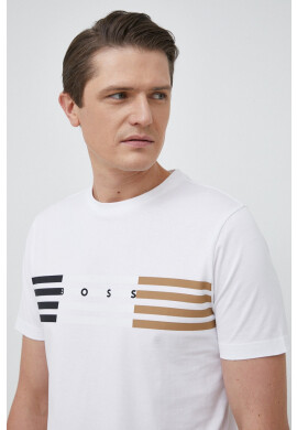 Boss Тениска в бяло с принт - Pepit.bg